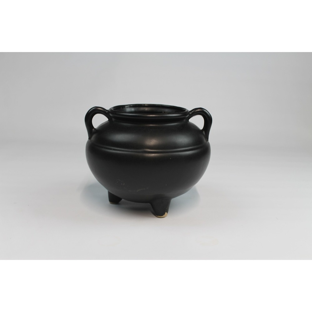 Vtg 1950's Halloween Witches Cauldron Black Footed Ceramic 5" Roseville RRP Co
